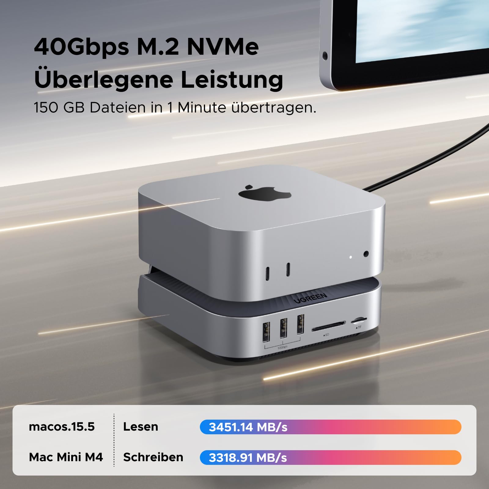 UGREEN Mac Mini M4 Dock 40Gbps M.2 NVMe SSD Enclosure - Dettaglio