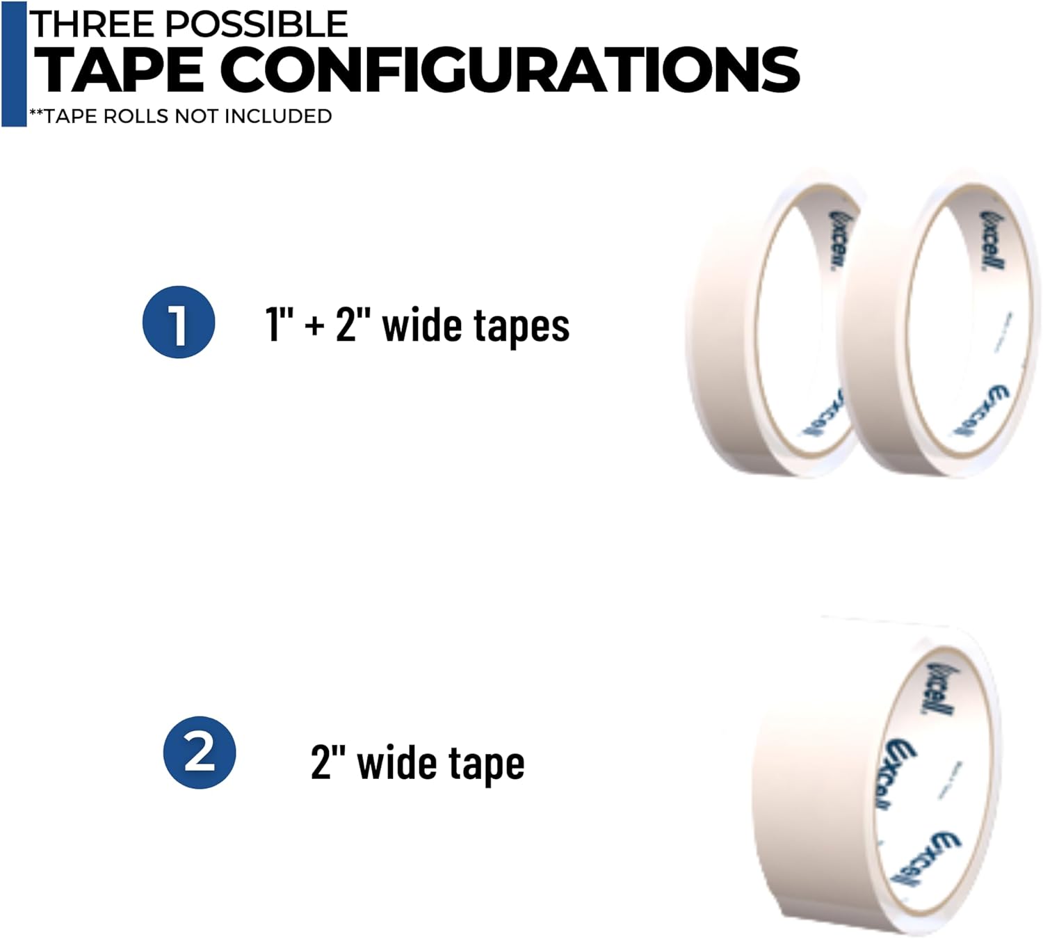 ICO by Excell Twin Premium Wide Metal Multi-Roll Desktop Tape Dispenser, ET-12271, 2 inch Wide, 3 inch Core