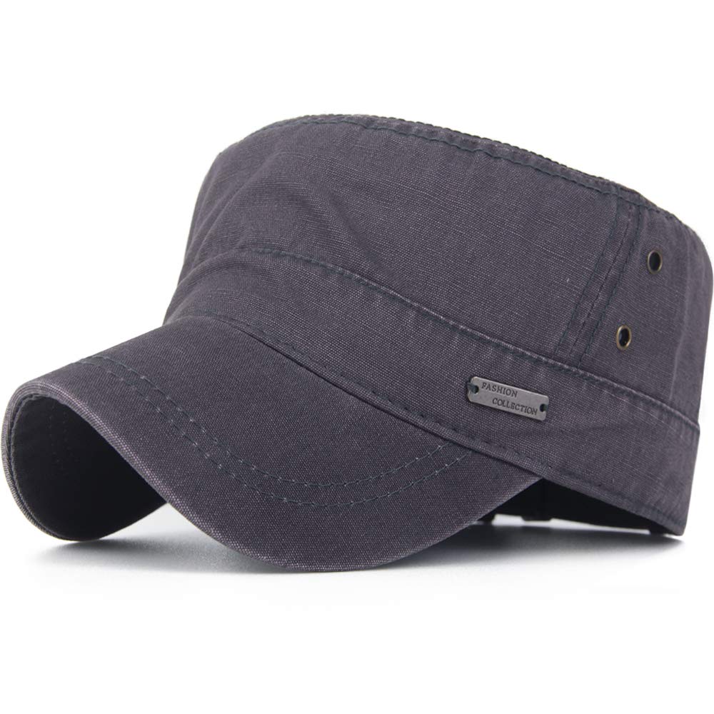 Rayna FashionSoft Cotton Lining Cadet Army Hats Military Flat Top Baseball Dad Sun Caps Adjustable