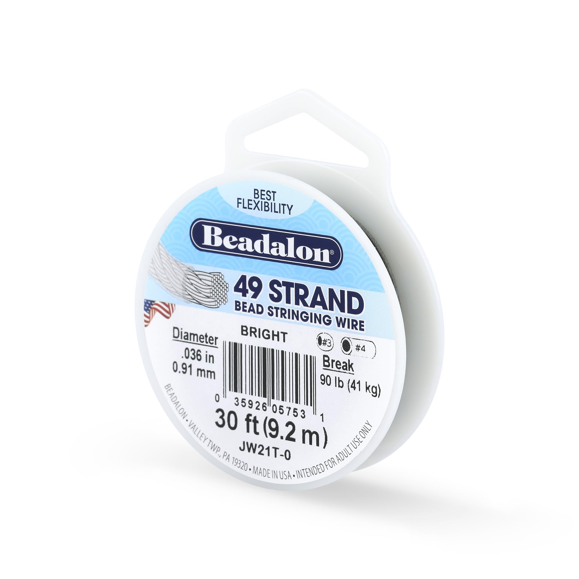 Beadalon 9.2 m Reel 0.91 mm Diameter 49 Strand Wire, Bright — image 1