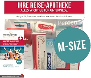 Reiseapotheke von Apotheken-Express (M-Size) 8-teilig inkl. einer Handcreme von Apotheken-Express und übersichtlichem Folder zum Gebrauch