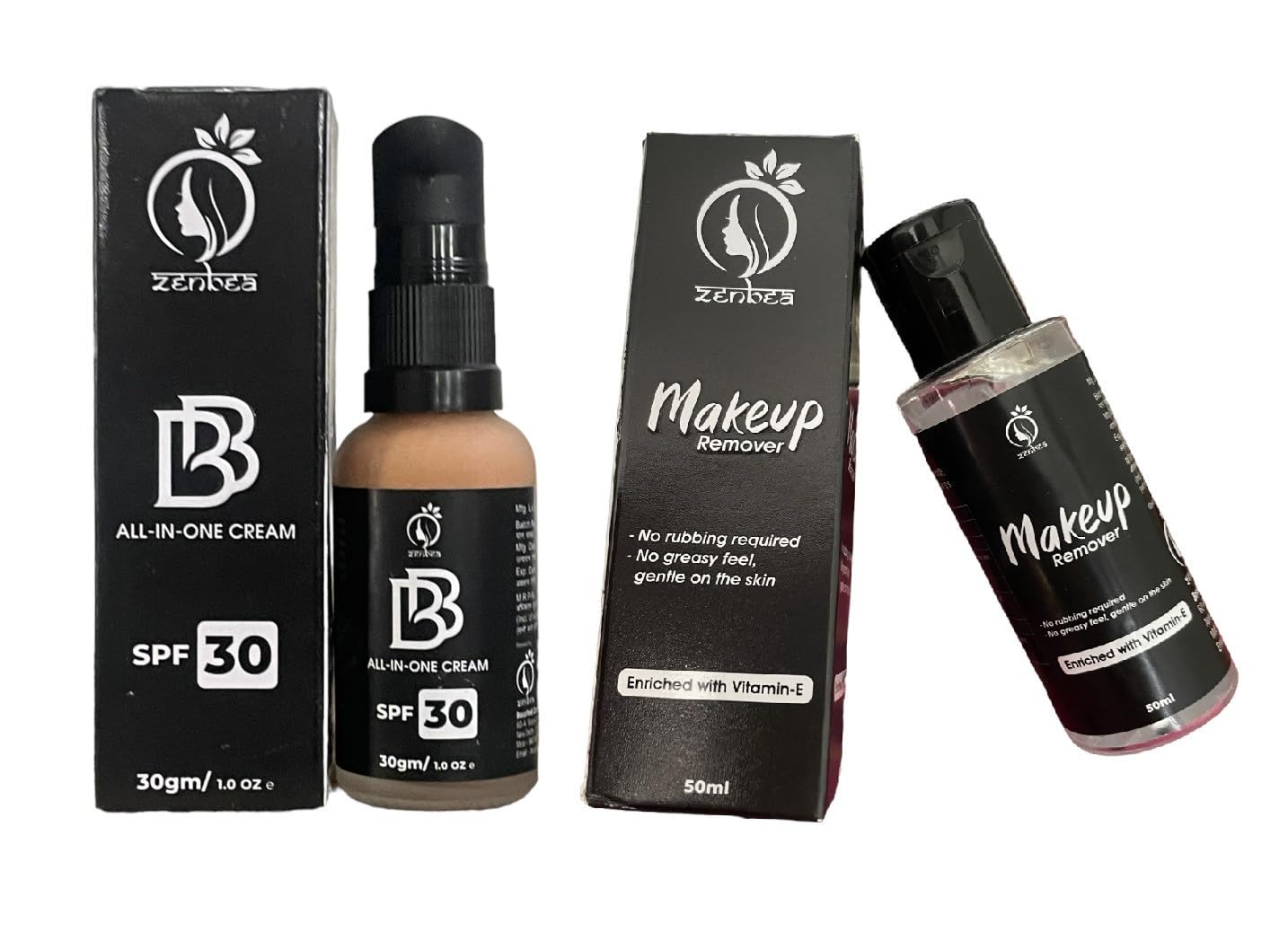 Zenbea Combo Pack of BB Cream - 30gm & Makeup Remover - 50ml for Girls & Women