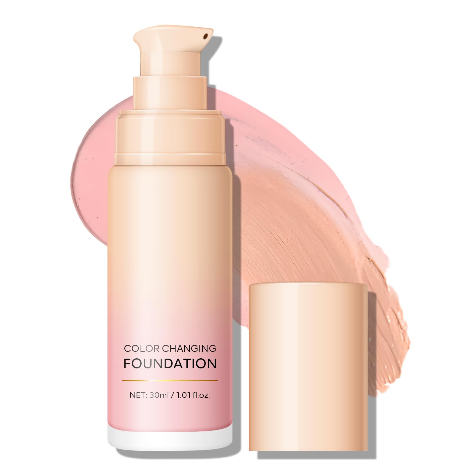 KYDA Pink Color Changing Foundation Color Correcting Cream with Centella Skin Glow Tinted Moisturizer for Dull Imperfect Skin