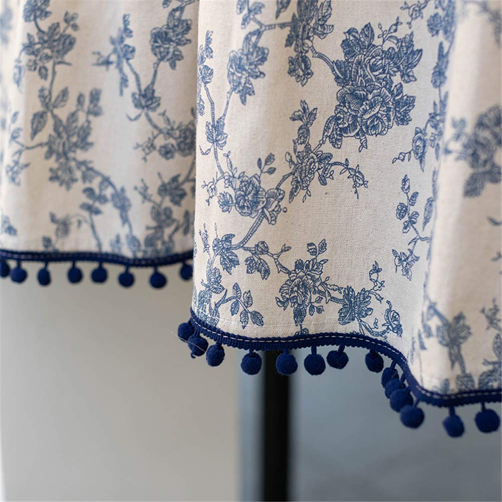 LUOFDCLDDD Cortinas Cortas, Cortina De Ventana De Patrón Floral, Estilo Rural Clásico Cortina Corta Mezcla De Algodón Barra De Bolsillo Medio Cortina Para Cafetería Cocina Baño/Beige/W* H 130 * 140Cm