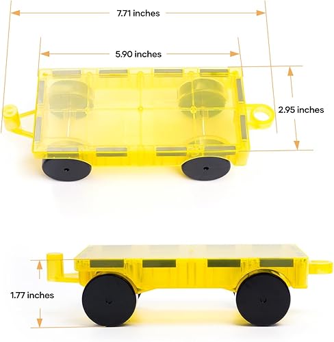 Miniatura 2 de Crenova Kit de construcción de camión de coche de 2 piezas, juego de juguete magnético para automóvil compatible con azulejos magnéticos