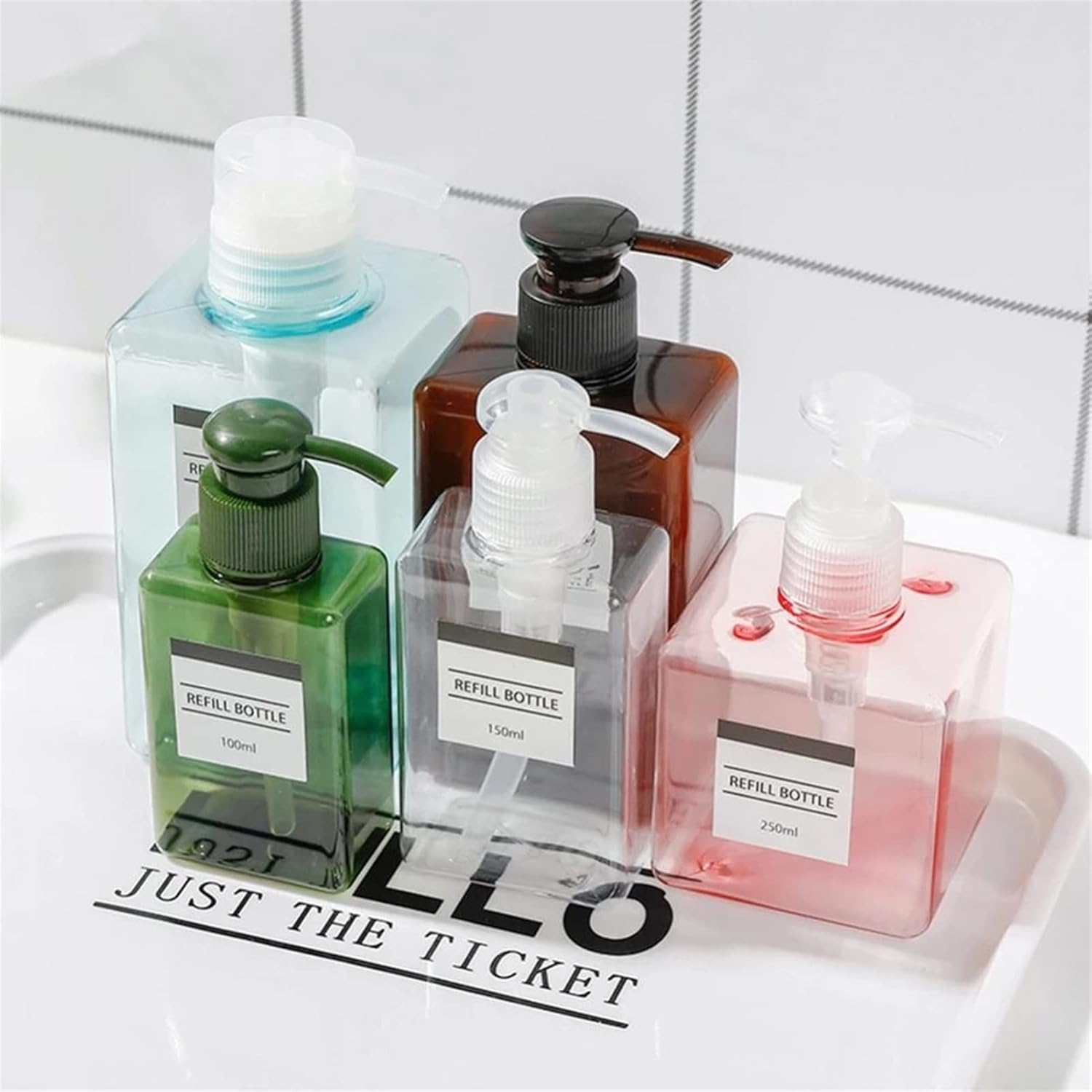Soap Pump Dispenser 100/150/250/280/450ml Empty Soap Dispenser Bathroom Shampoo Lotion Shower Gel Pump Bottle Cleanser Pump Refillable Bottle Bottles Dispenser (Color : Coffee 250ml)