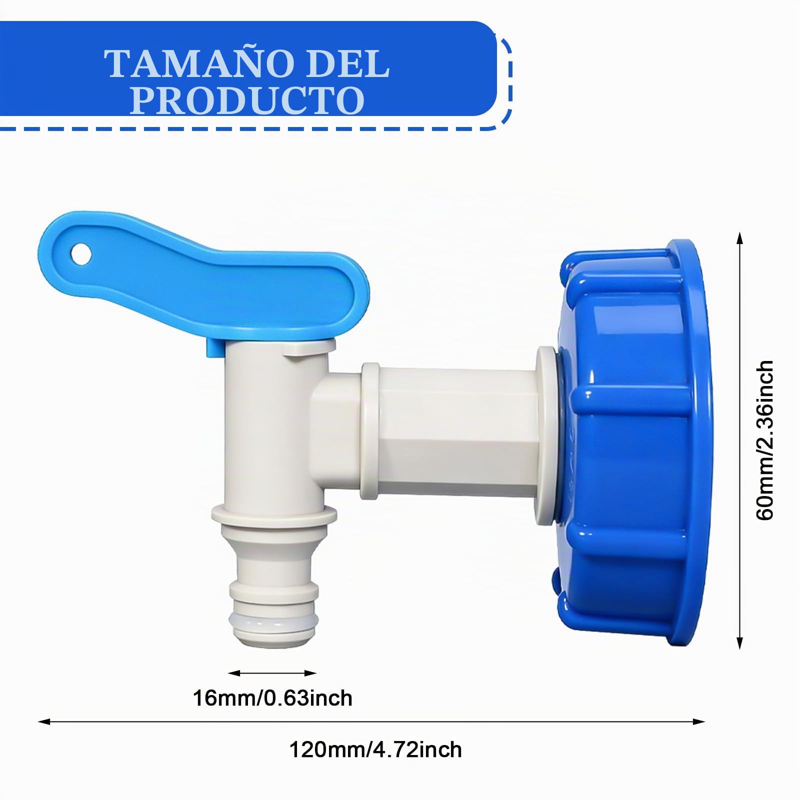 6 grifos dosificadores, bidón con conexión roscada, bidón para recipiente de 15 – 60 L, grifo dosificador a prueba de fugas para llenado de agua potable, cocina, comercio, agricultura