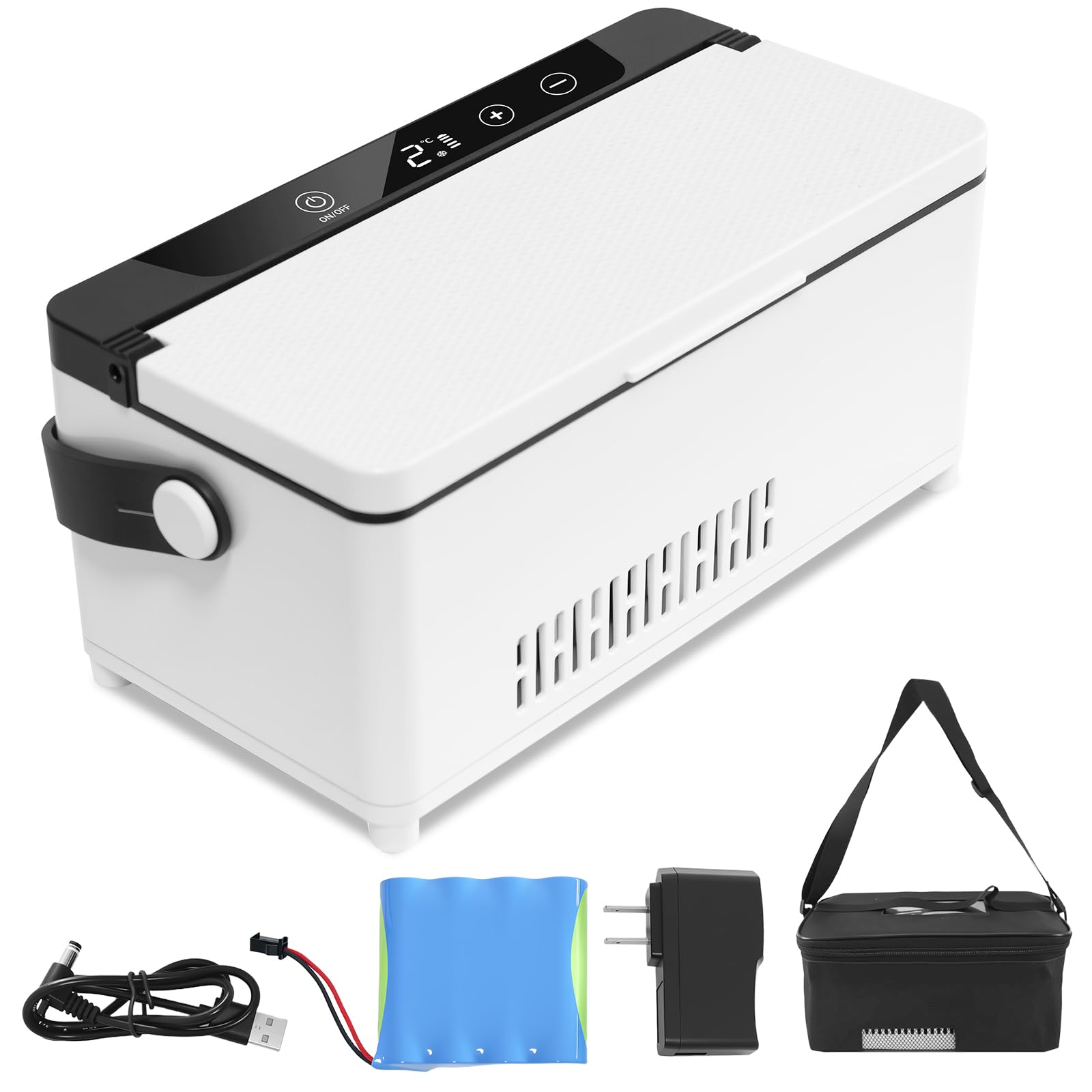 Photo 1 of Electric Insulin Cooler Travel Case, Mini Insulin Fridge Box, Portable Insulin Refrigerator, Diabetic Insulin Cooler, TSA Approved Temperature Control LED Display, Rechargeable Battery