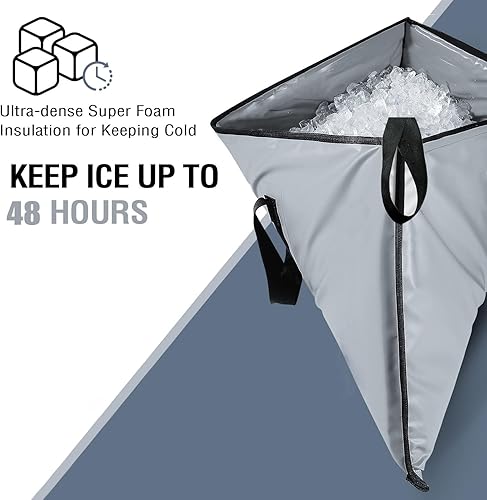 Miniatura 3 de Buffalo Gear Bolsa enfriadora de peces aislada de 40 x 18 pulgadas, 48 x 18 pulgadas, a prueba de fugas, bolsa portátil impermeable para peces que