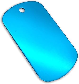 Premium Quality Anodized Aluminum Blank Dog Tags Large Size 2.00 in x 1.15 in, 1.00mm Thick for Laser Engraving and Stamping, Baby Blue, 25-Pack
