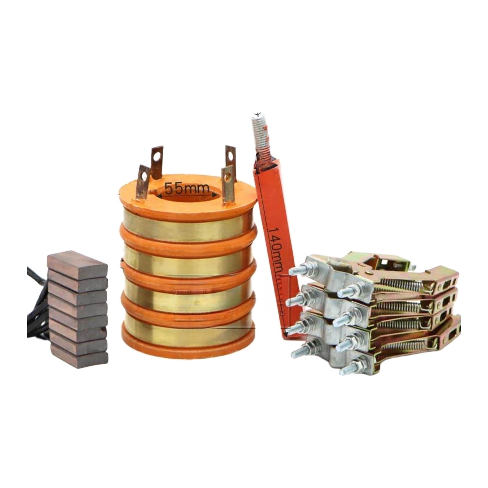 Kit de accesorios para anillo enrollador, con resorte | portacarbones en V; bloque conductor cableado; varilla aislante; escobilla de carbón(Insulating rod [25/35 square])