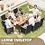 Devoko Outdoor Patio Dining Sets 9 Pieces Wicker Outdoor Dining Table and Chairs Set with Acacia Wood Table Top and Widened Armrests for Backyard, Garden, Deck (Black)