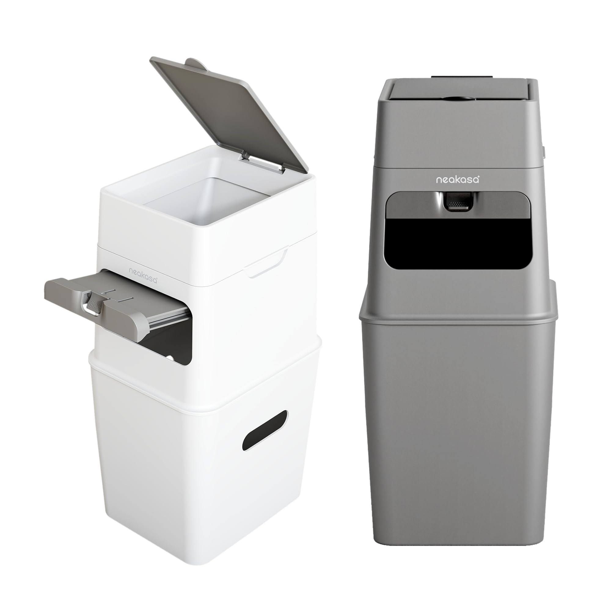 Neakasa PooGuard Litter Disposal Bin (Gray and White)