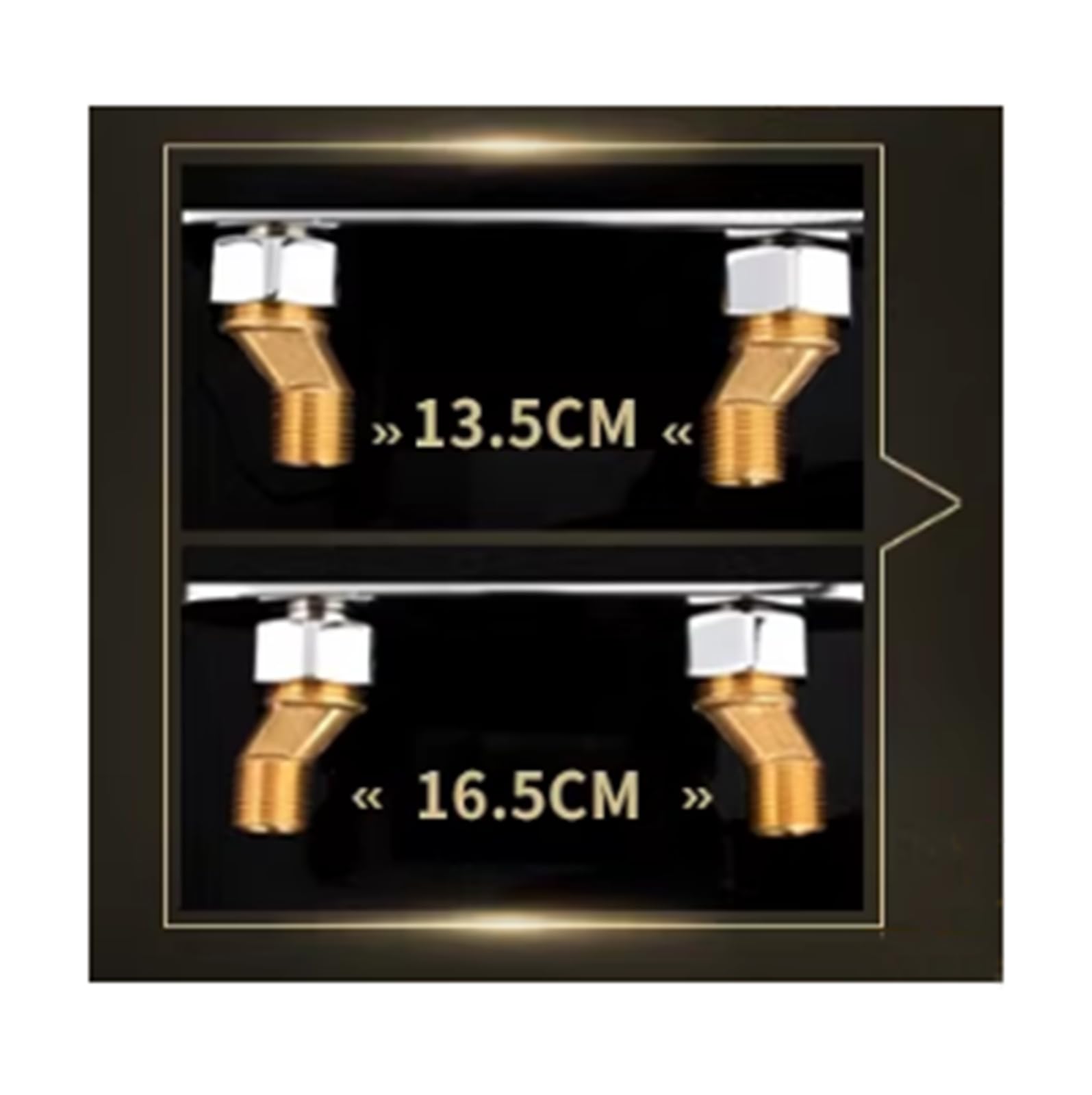 Grifos Baño Grifo De Pared Grifo De 1/2 Doble Salida para Lavadora Agua Fría Y Caliente Latón Cepillado,17cm