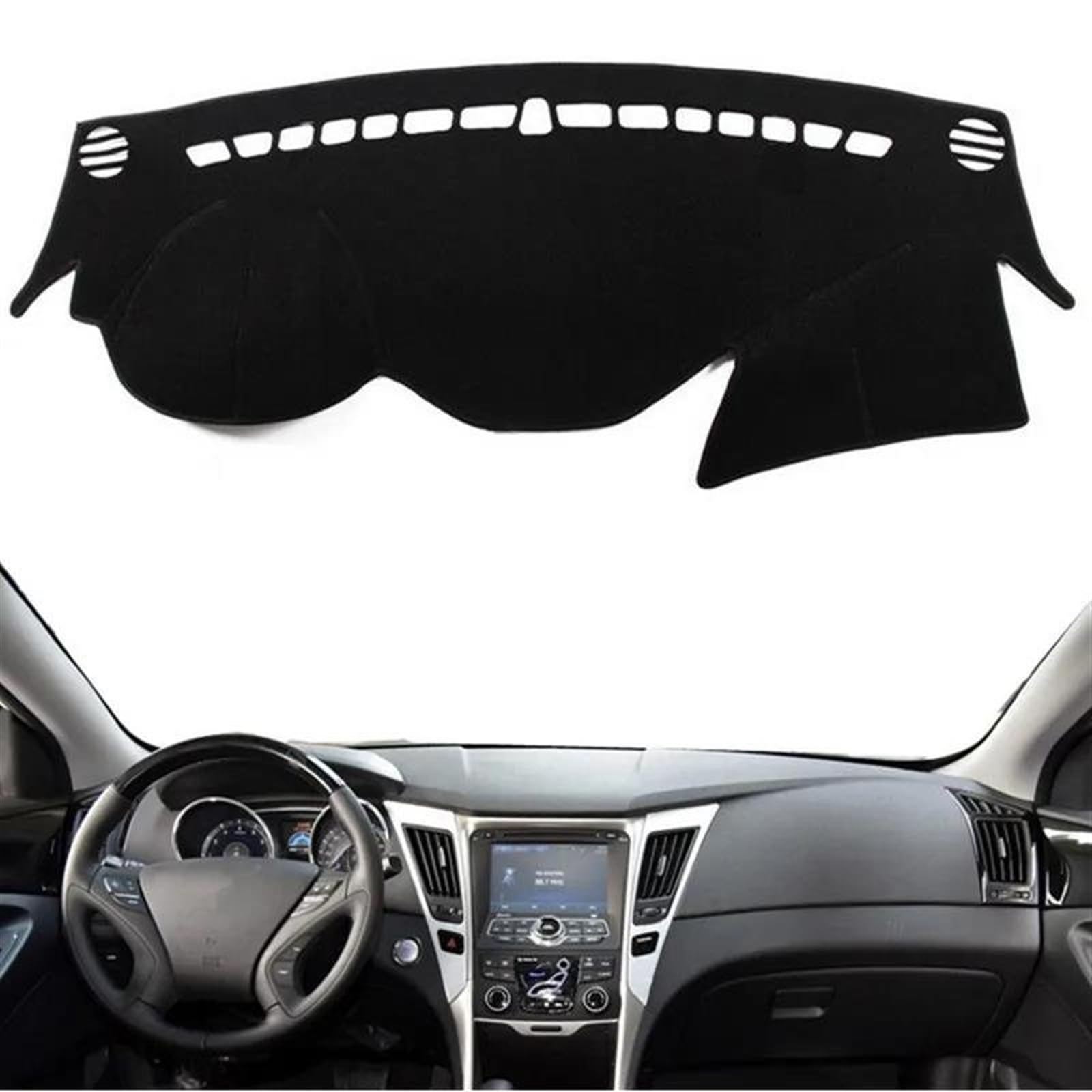 Tappetino Cruscotto Per Hyundai Per Sonata I45 I40 2010 2011 2012 2013 2014 YF Dashmat Copertura Cruscotto Tappetino Parasole Proteggi Tappeto Copertura Cruscotto(Black Edge LHD)
