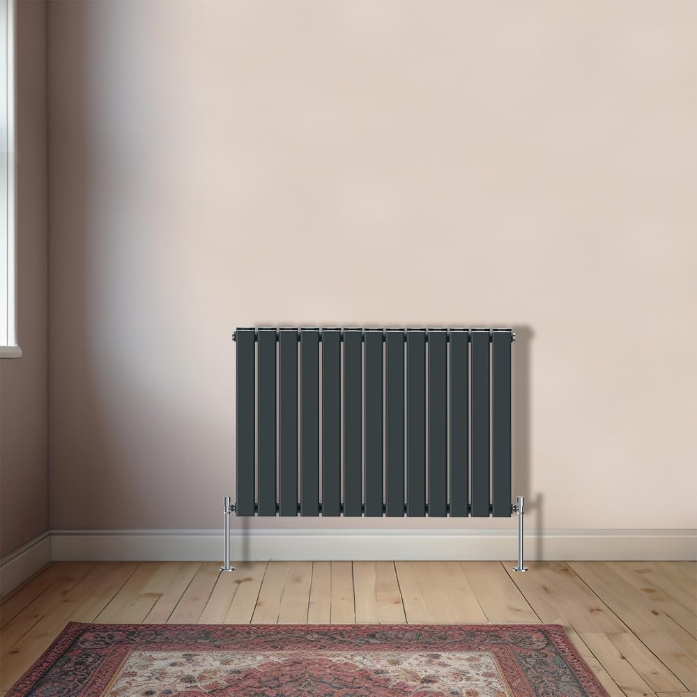 NRG Horizontal 600x884mm Double Flat Panel Designer Radiator Anthracite — image 1