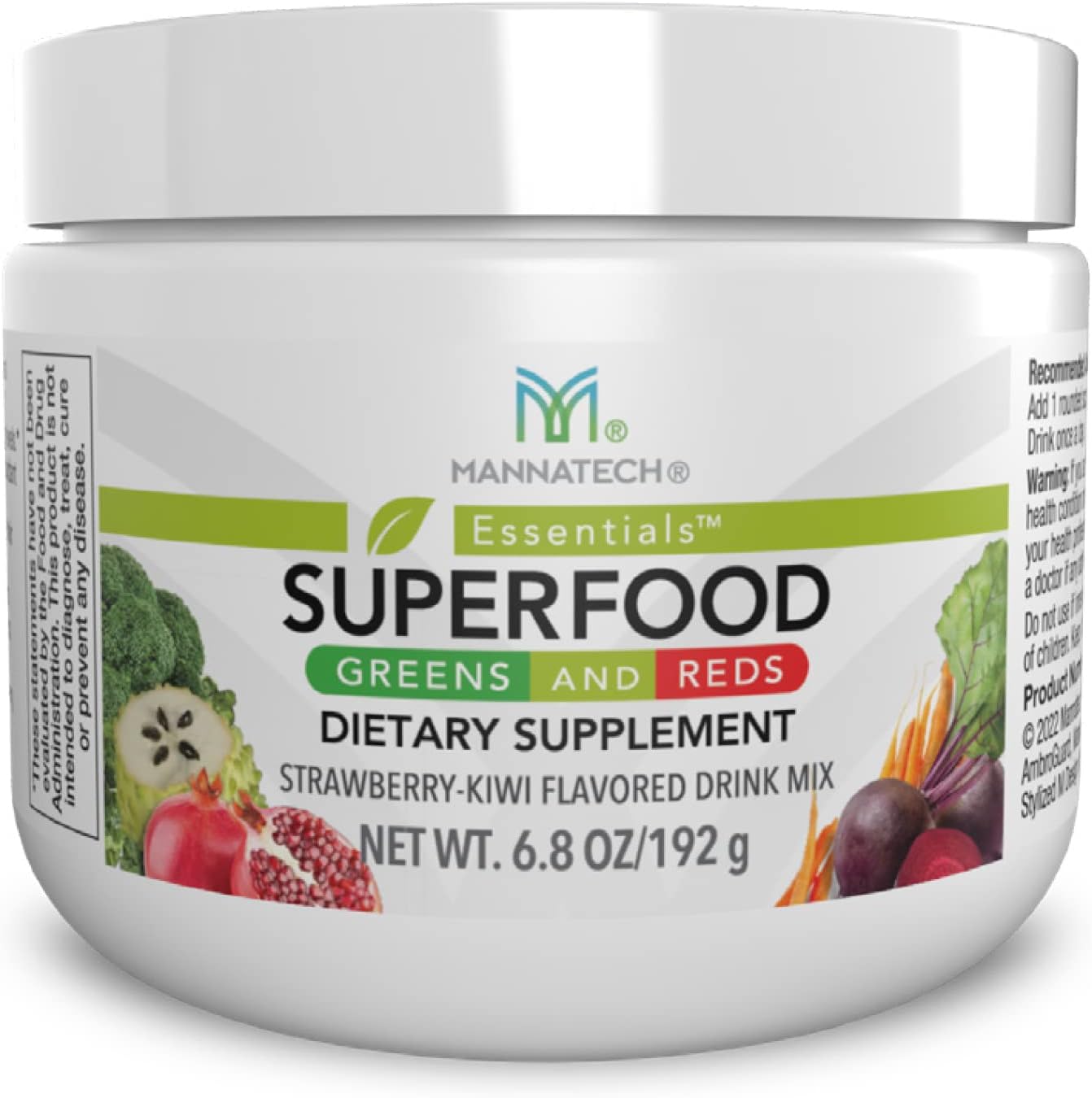 Mannatech Superfood Greens and Reds 192g, (StrawberryKiwi