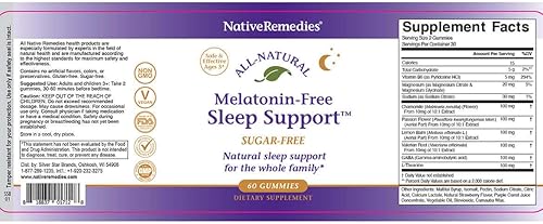 Miniatura 9 de Native Remedies Gomitas para dormir sin melatonina  Fórmula herbaria sin azúcar con GABA, magnesio, L-teanina y valeriana  Ayuda al sueño natural