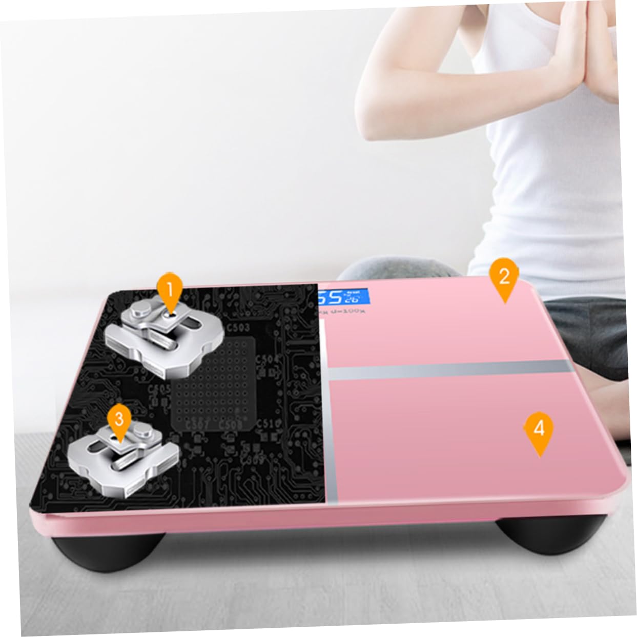 Bilancia Elettronica Digitale e Spegnimento Automatico Ricaricabile USB e Controllo Peso Corpo Vetro Temperato, Display Grande per Uso Domestico