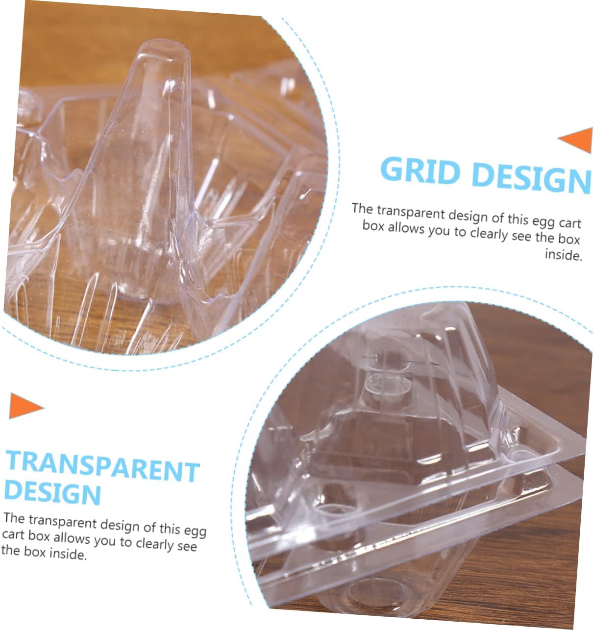 15-Pack PET Egg Holder Trays Portable Egg Storage Plates for Kitchen for Refrigerator