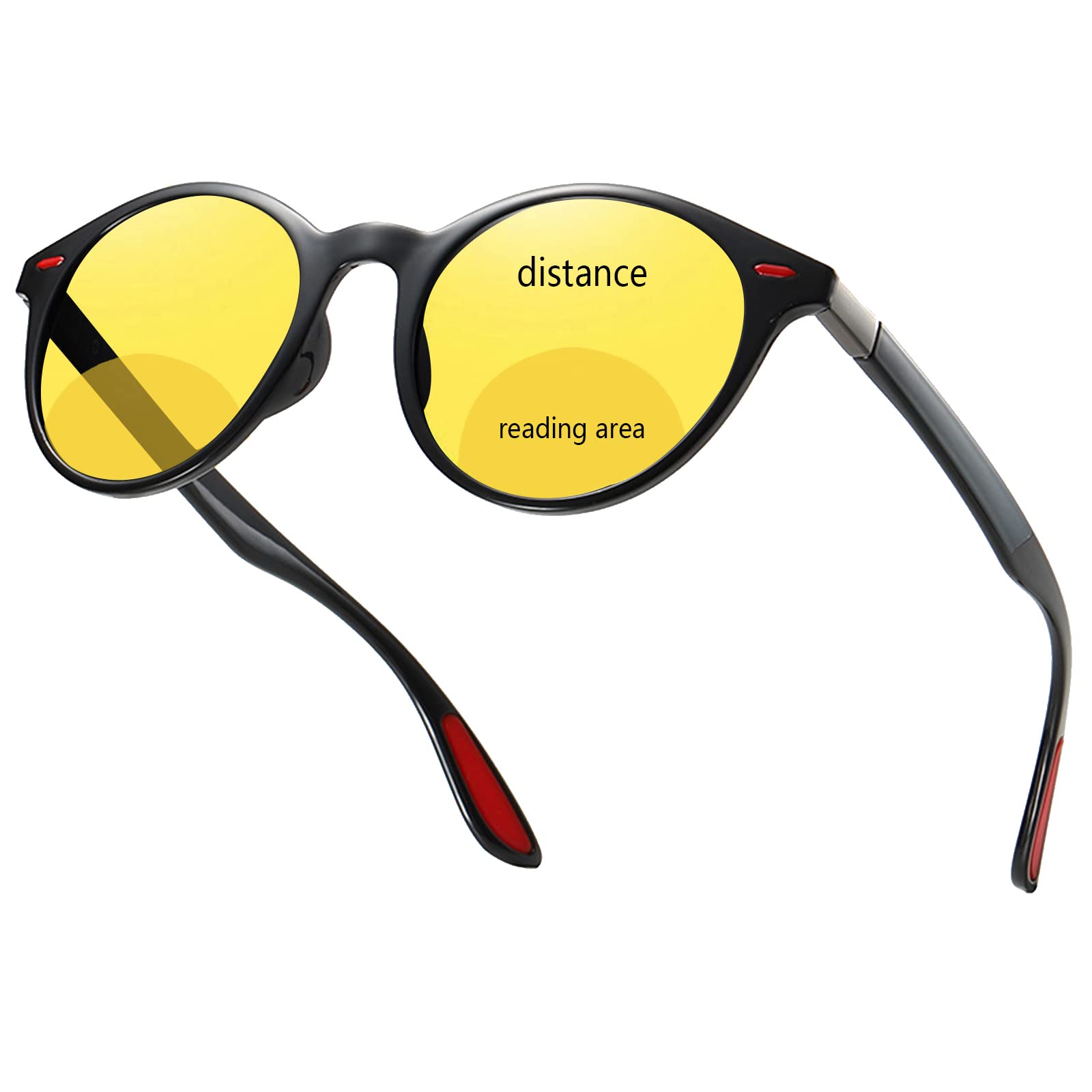 COTIA Bifocal Night Driving Reading Sun Glasses Anti Glare Driving Glasses for Men Women Night Vision Yellow Lens