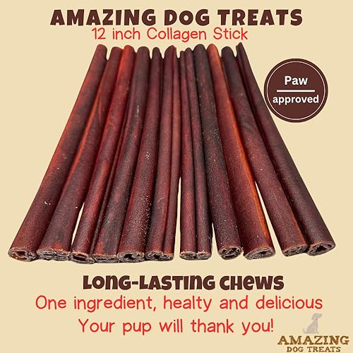Miniatura 2 de Amazing Dog Treats Palo de colágeno de 12 pulgadas 10 unidades  Palitos de colágeno para perros  Palitos de colágeno 95 natural para perros  Sin