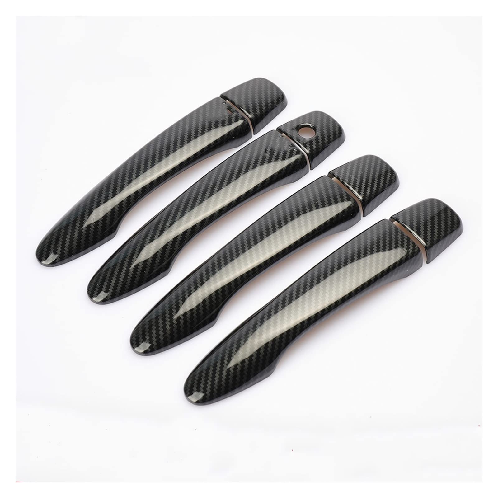 Rinkteea One Color Exterior Car Door Handle For Nissan Qashqai J11 2014-2021 Styling Accessories Carbon Chrome Door Handle Cover(Black No Button)