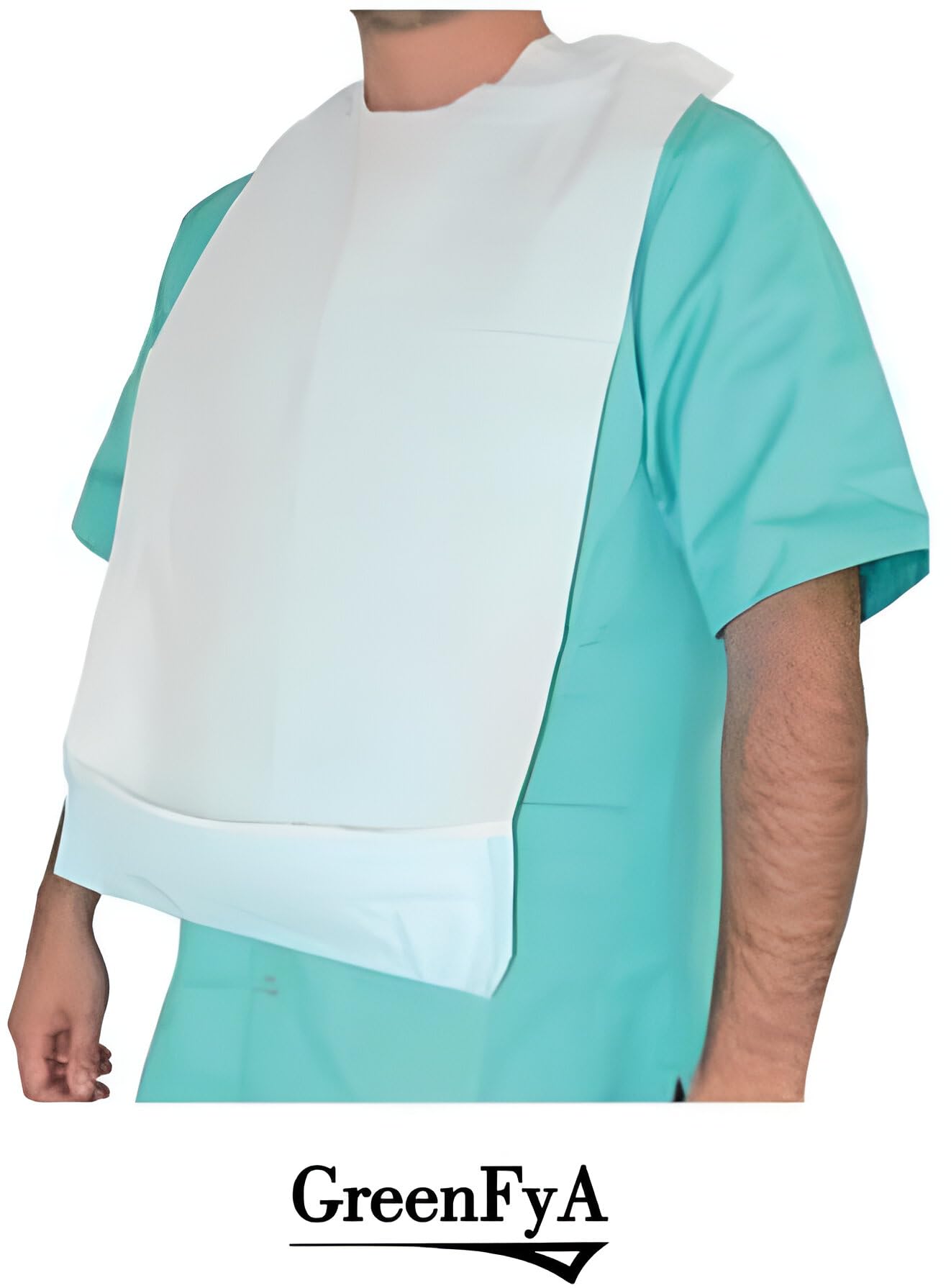 Baberos Adultos, Desechables 500 Uds – Impermeables, con Bolsillo Recoge Líquidos – Uso Médico, Geriátrico, Clínica, Ancianos, Comedor, Higiene, Un Solo Uso, Cuidado Diario, Hospitales