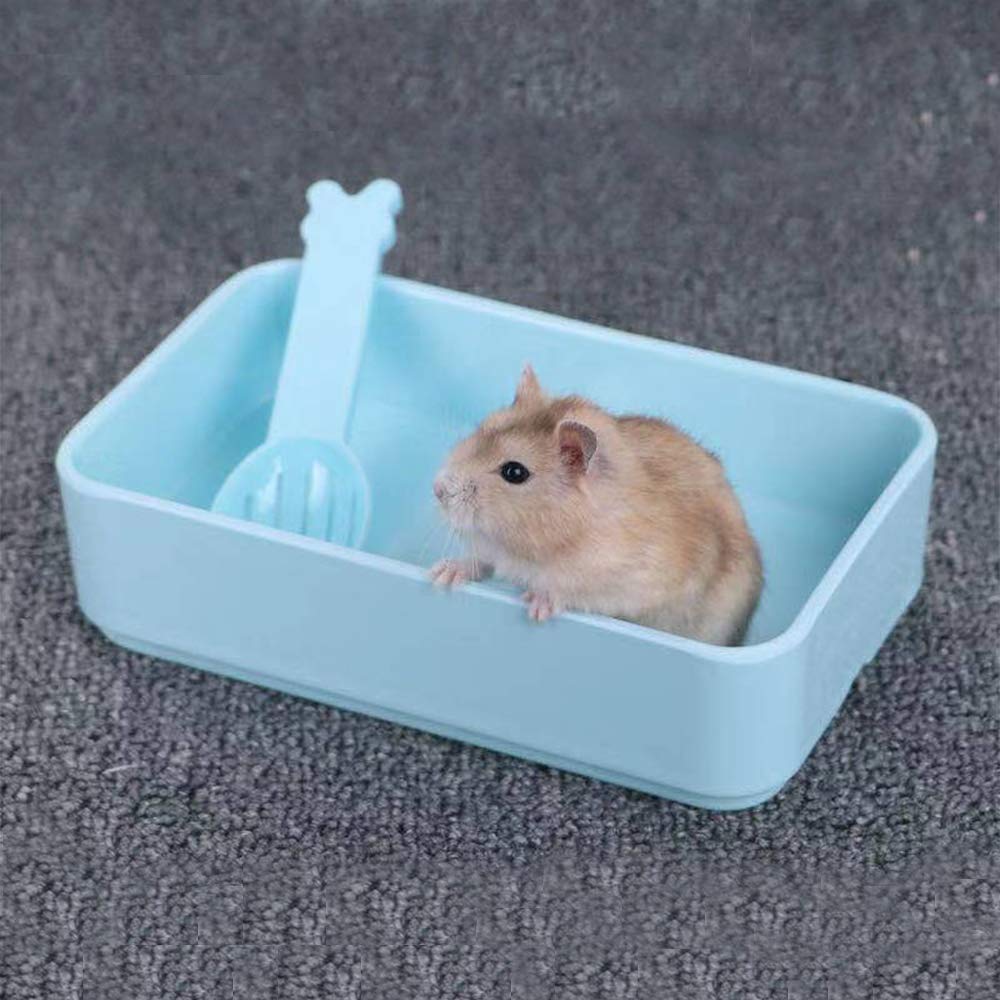 JUILE YUAN 2pcs Small Animal Pet Rectangle Potty Trainer Corner Bunny Toilet, Hamster Sand Bath Plastic Box for Mouse, Syrian Hamster,Chinchilla, Rat, Gerbil and Dwarf Hamster