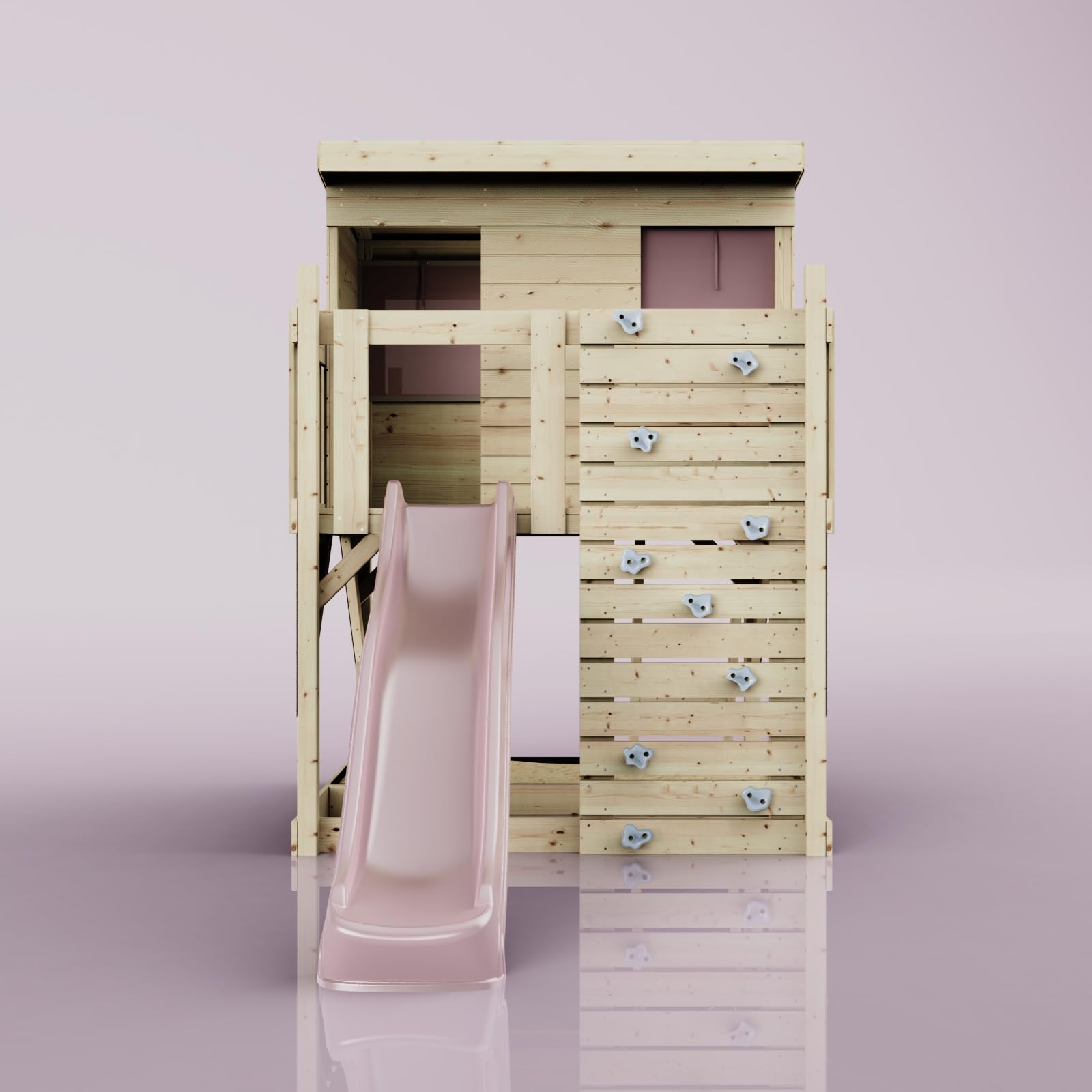 PolarPlay Stelzenhaus Polarstern aus Holz in Rosa