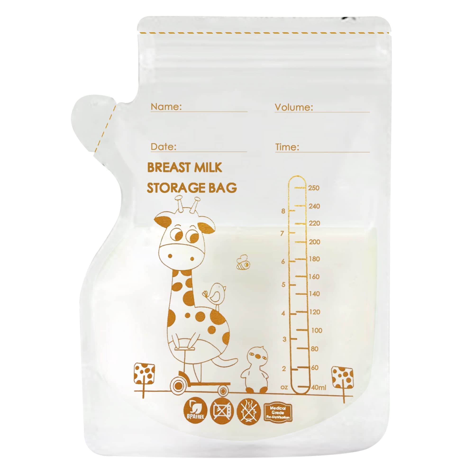 Buy DLMAONN milk Storage Bags, 8 Ounce 250ml 100 Count, Disposable Milk