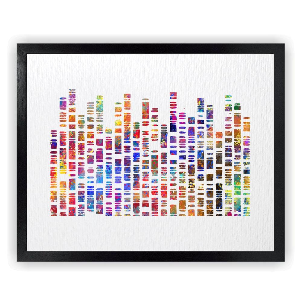 Dignovel Studios 24X30 Unframed DNA Sequence Watercolor Art Print Poster DNA Molecule Genome Medical Science Genetic Biology Wall Hanging Decor DN904