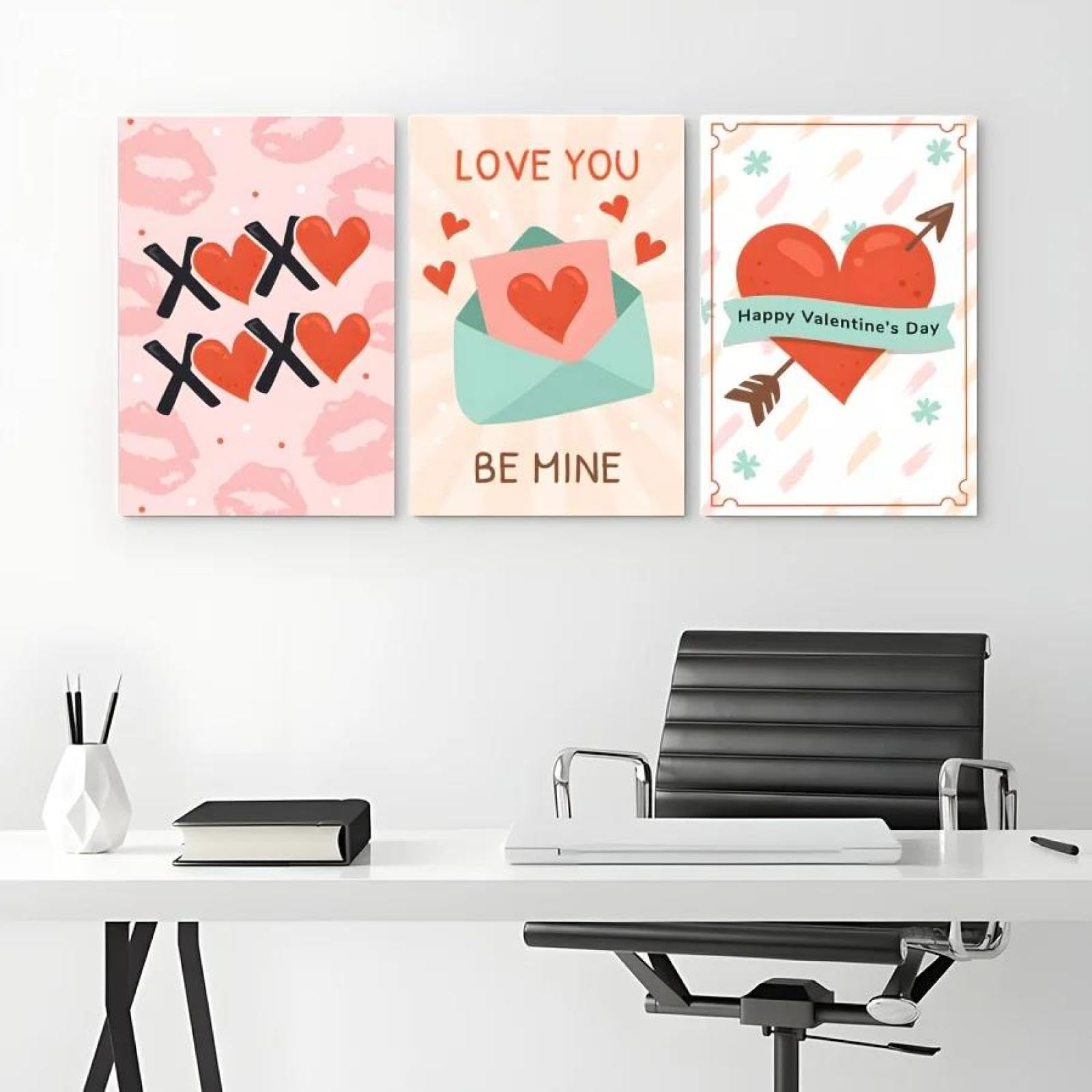 Yocheng Set Of 3 Canvas Posters, Featuring Love Letter Paintings, Romantic Wall Art And Home 21x30cmx3 No Frame