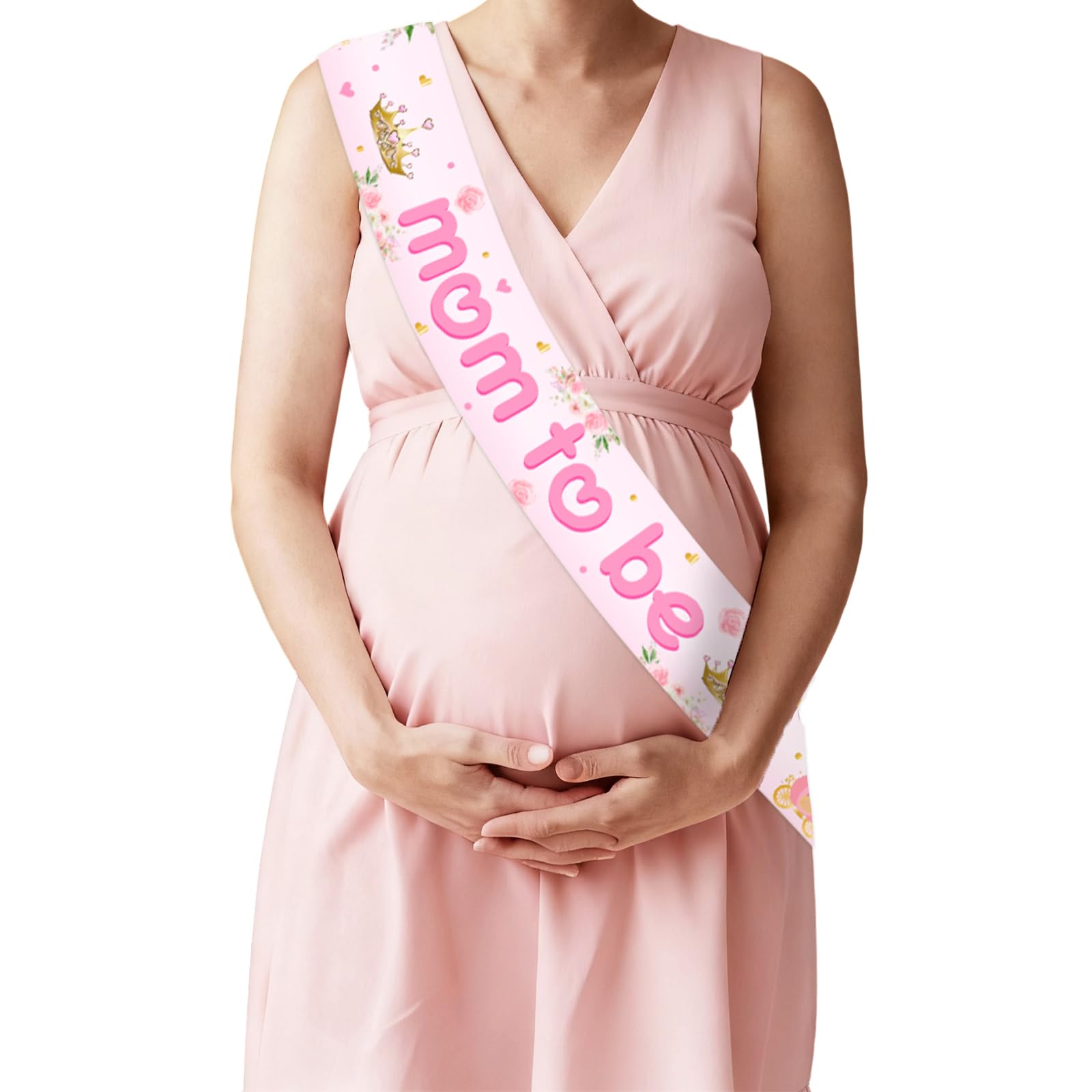 Princess Baby Shower Maternity Sash Pink Princess Mom to Be Maternity Sash A Little Princess Is on the