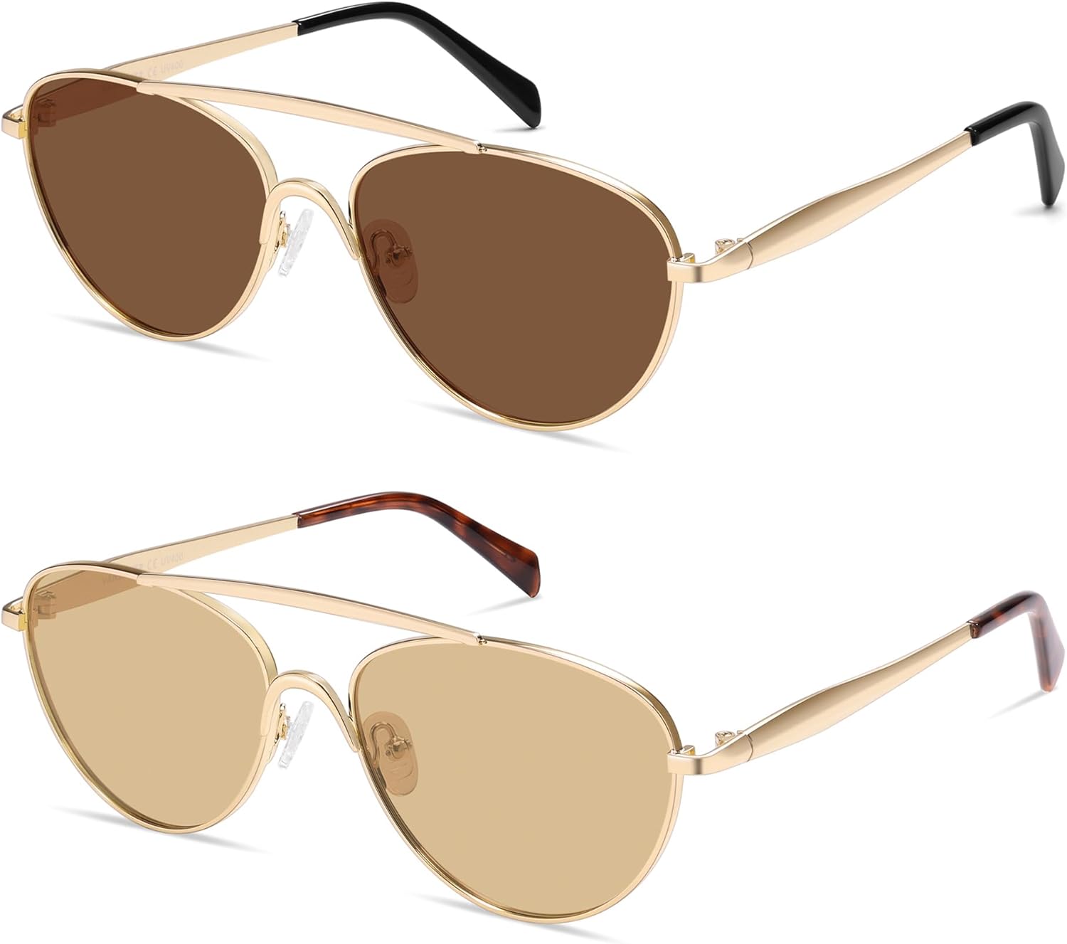 VANLINKER Polarized Trendy Aviator Metal Cat Eye Sunglasses for Women Men Retro Vintage Shades VL9868 - Image 2