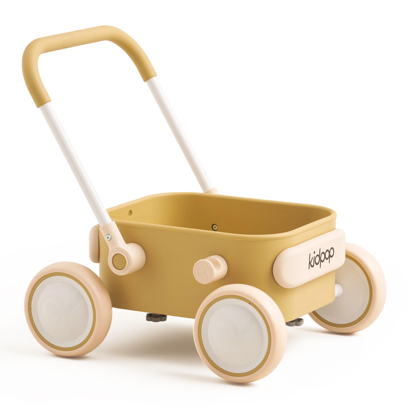 PULA Baby Push Walker with Wheels Toddler Wagon for First Learner Baby Toys 6-12 Months, 1 Year Old Birthday Gifts, Indoors and Outdoors (Khaki)