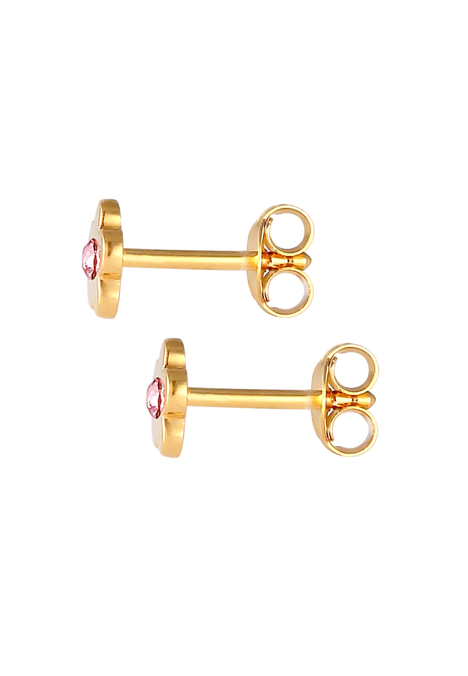 Elli Ohrringe Kinder Ohrstecker Blumen Symbol mit Kristall Rosa 925 Silber