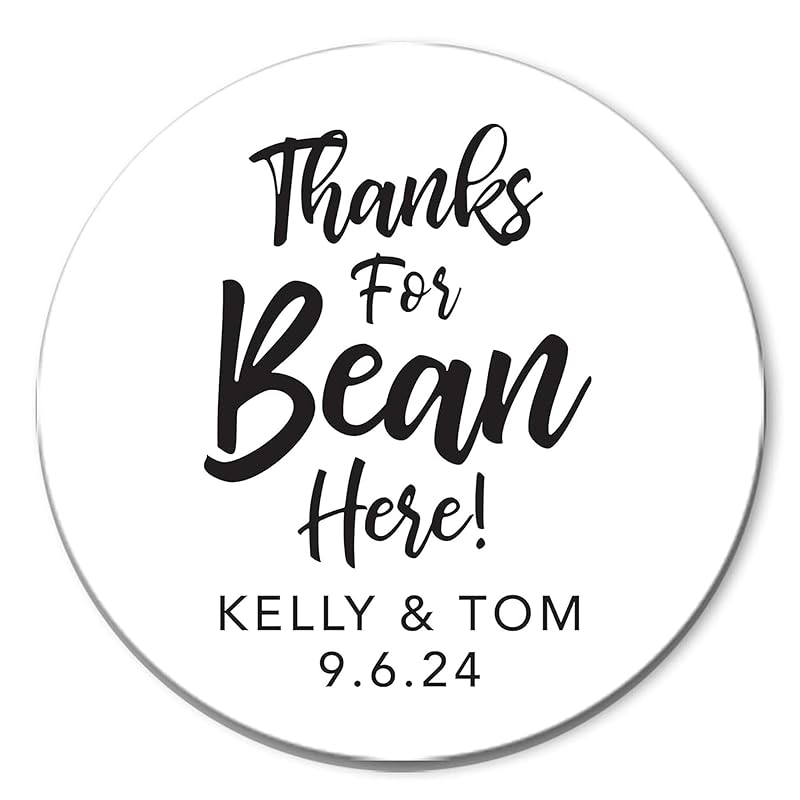 Thanks for Bean Here Stickers, Coffee Bean Favor, Coffee