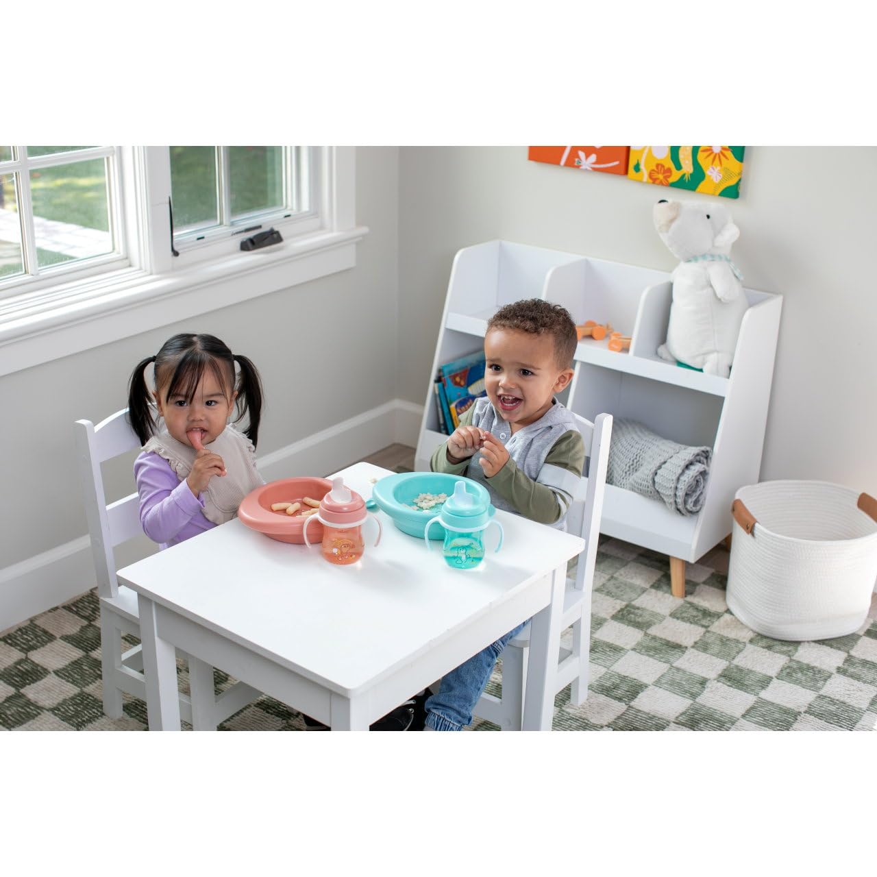 Chicco Training Cup, tasse d'apprentissage en plastique anti-goutte pour un enfant, pour apprendre à boire, bec ergonomique semi-doux, valve et poignées amovibles, 6+ mois, sans BPA, Rose