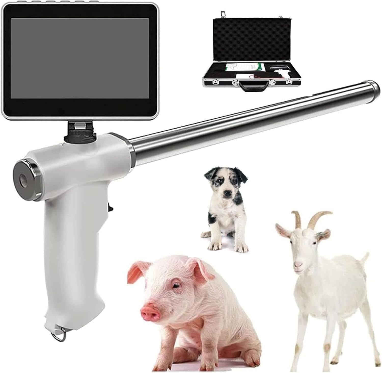 Veterinary Visual Ai Gun, regulowany ekran 4,3 cala, wodoodporna kamera HD, przenośne urządzenie do sztucznej inseminacji dla bydła, koni, świni, owiec, zestaw narzędzi do hodowli psów krów / koni