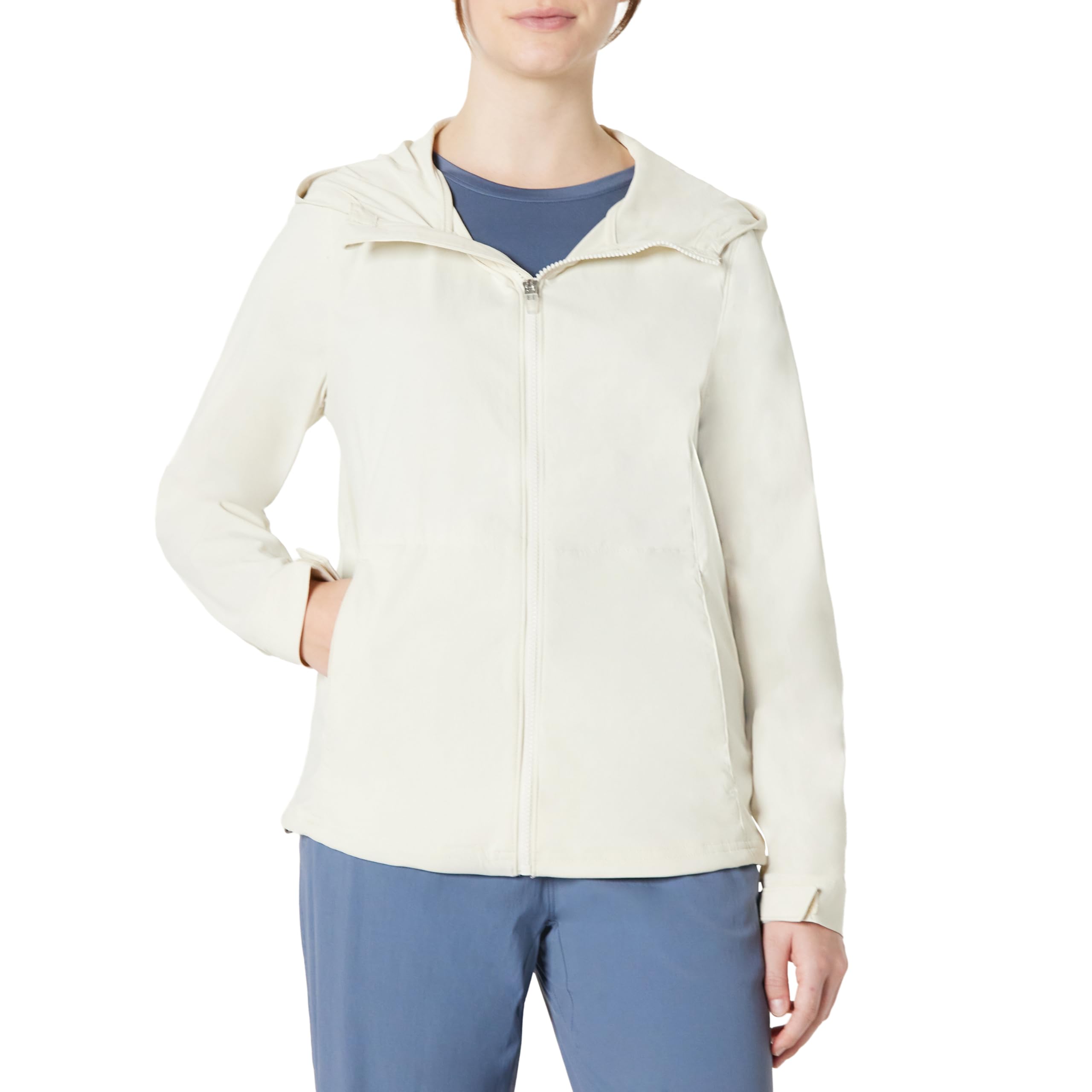 Amazon Essentials Women's Water-Repellent Relaxed-Fit Active Hiking Jacket with Hood, Light Beige, XXL