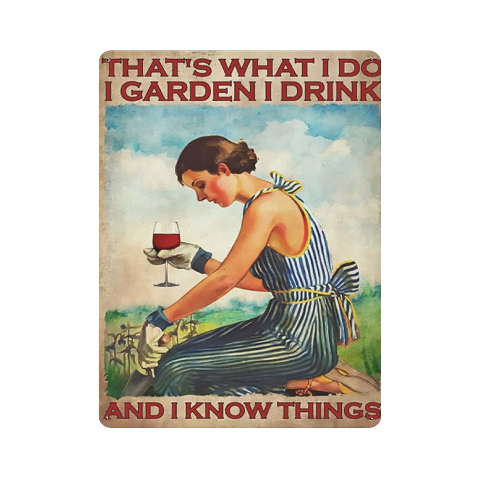 Metal Tin Sign I Garden I Drink Vintage Tin Poster Metal Sign Wall Decoration Country Kitchen Home Garage Decor 16"x12"