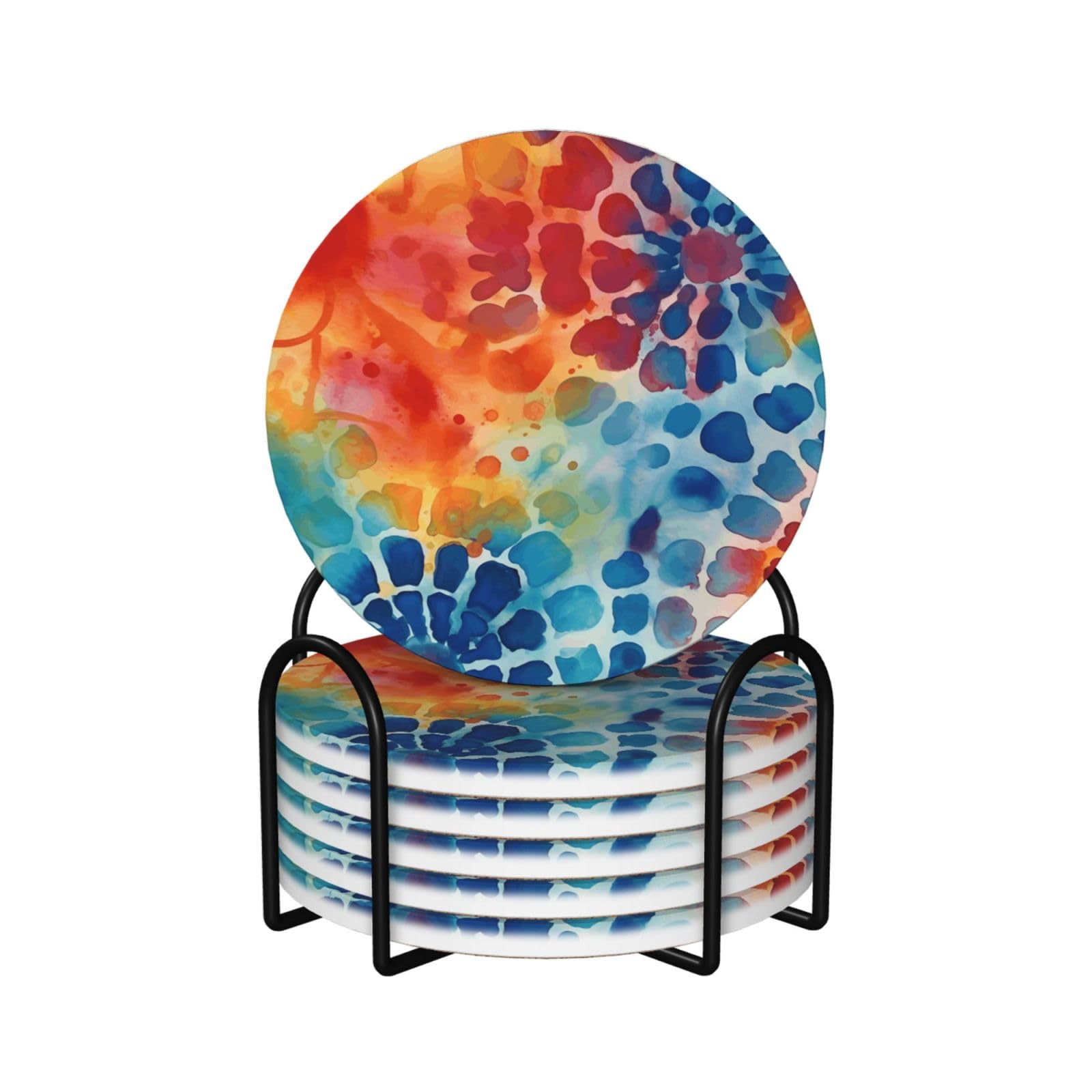 Dessous de verre en céramique avec support rond antidérapant pour protection de table basse