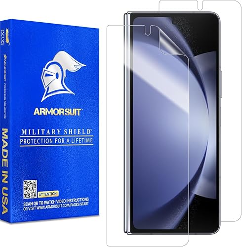 ArmorSuit Paquete de 2 protectores de pantalla frontal para Samsung Galaxy Z Fold 5 (versión 2023), compatible con fundas, película transparente