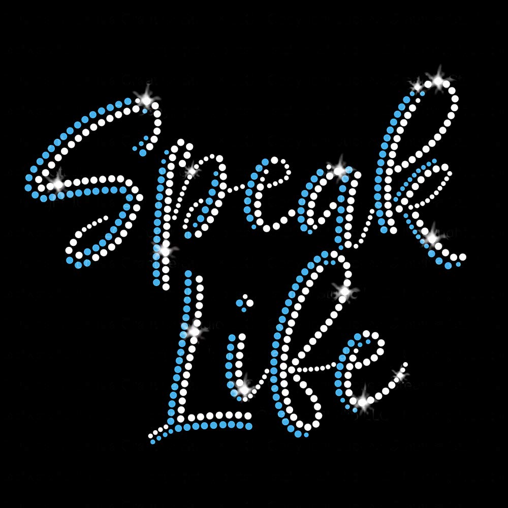 JCS Rhinestones Speak Life Iron On Rhinestone Crystal T-Shirt Transfer by JCS Rhinestones