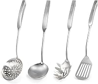 Vista 16 de Newness Cuchara Ranurada, [A Prueba de Óxido, Formación Integral, Duradera] Espumadera Ancha de Acero Inoxidable 304 con Mango Ergonómico de Vacío