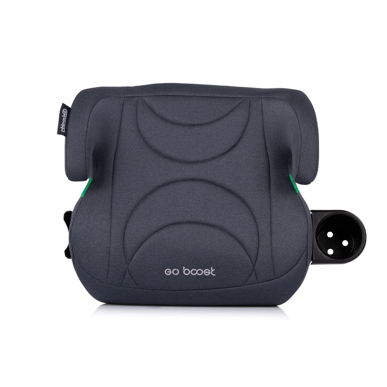 Chipolino Podwyższenie fotelika dziecięcego Go Boost i-Size (125-150 cm), uchwyt na napoje, nadaje się do prania, ciemnoszary