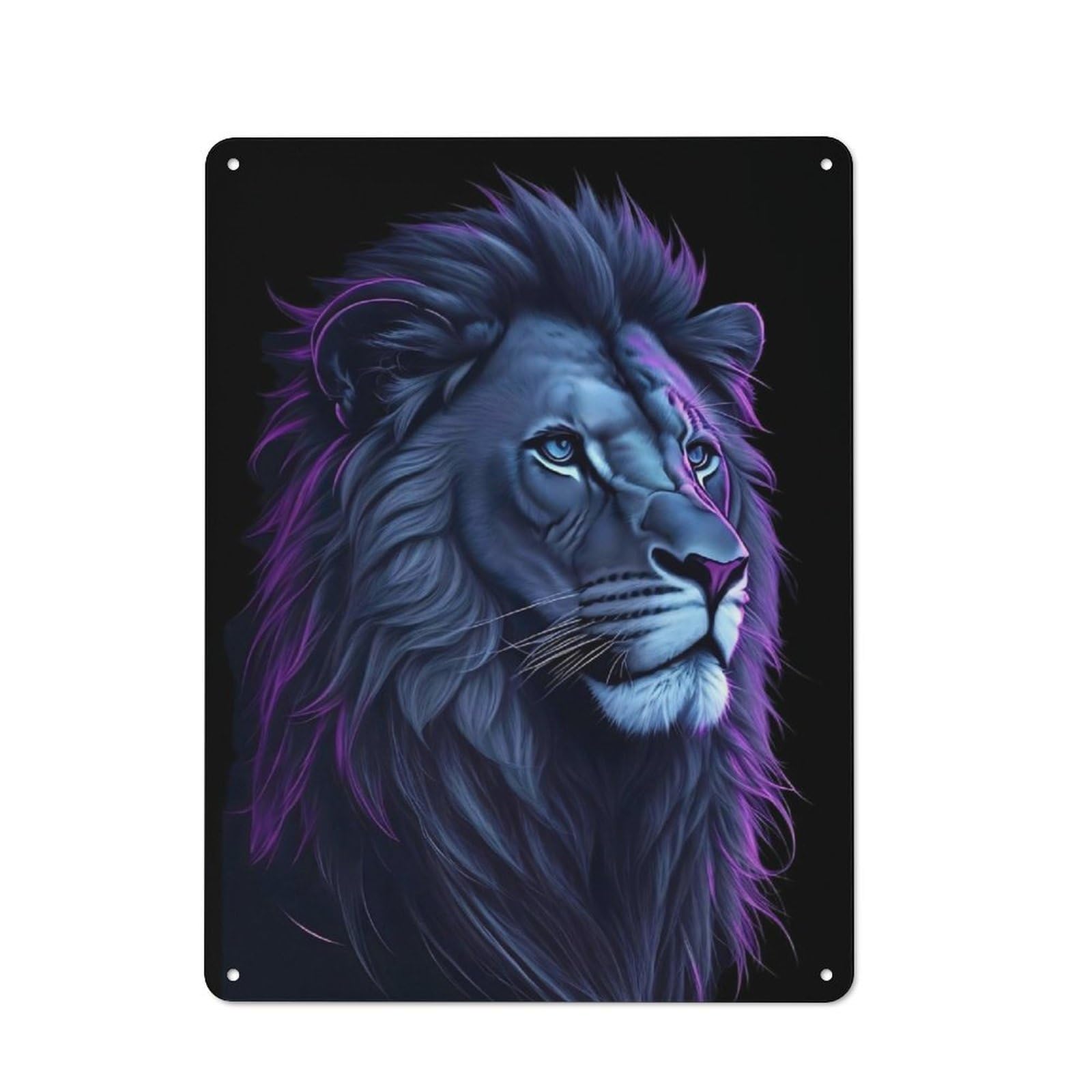 Junmoney Lion Face Retro Vintage Metal Sign 40X30cm, Restaurant Wall Art For Coffee Bar, Small Shop Or Dining Room