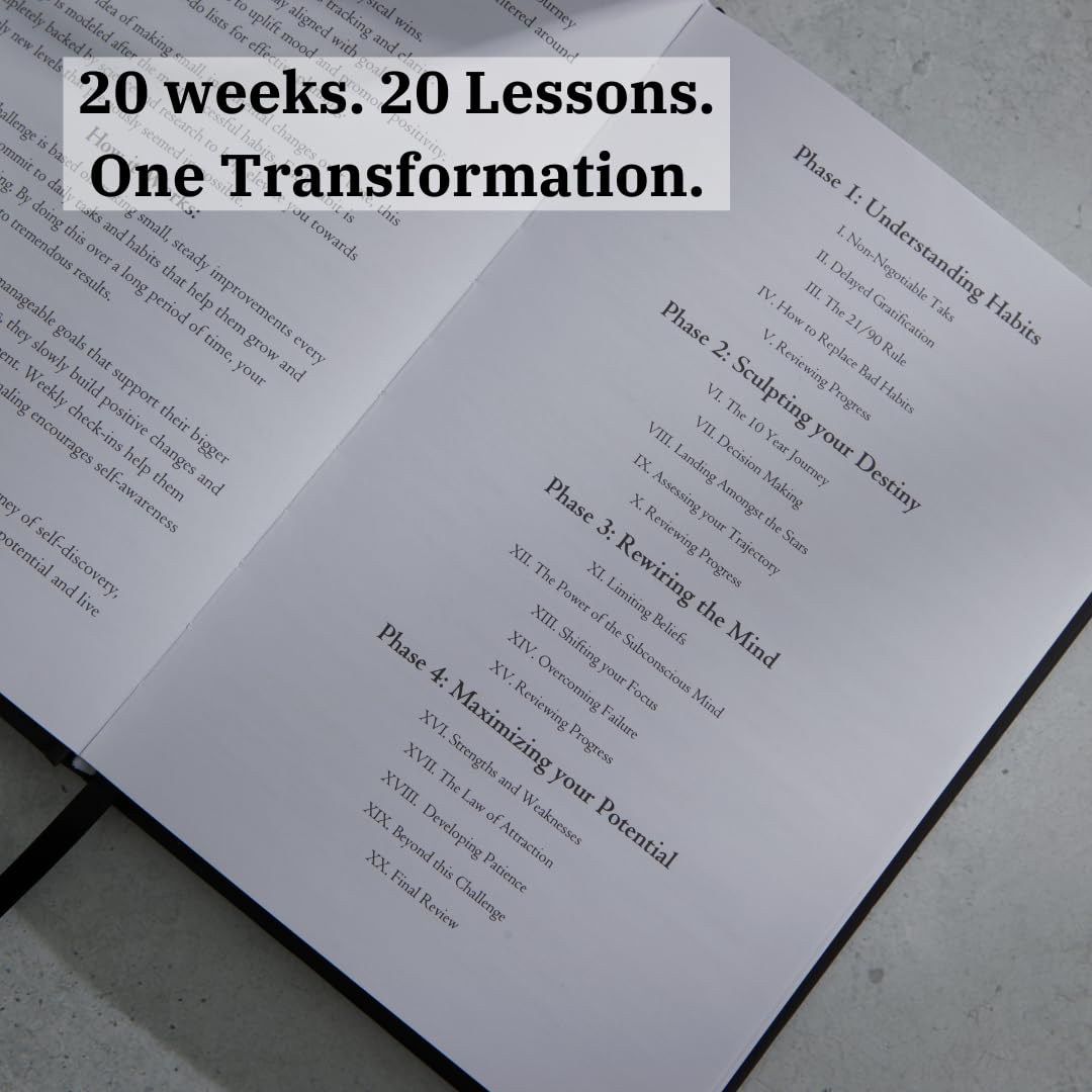 Kaizen Challenge - Diario di auto-miglioramento per uomini e donne – Agenda giornaliera e monitoraggio delle abitudini per produttività, disciplina e salute mentale – Diario pianificatore di 20