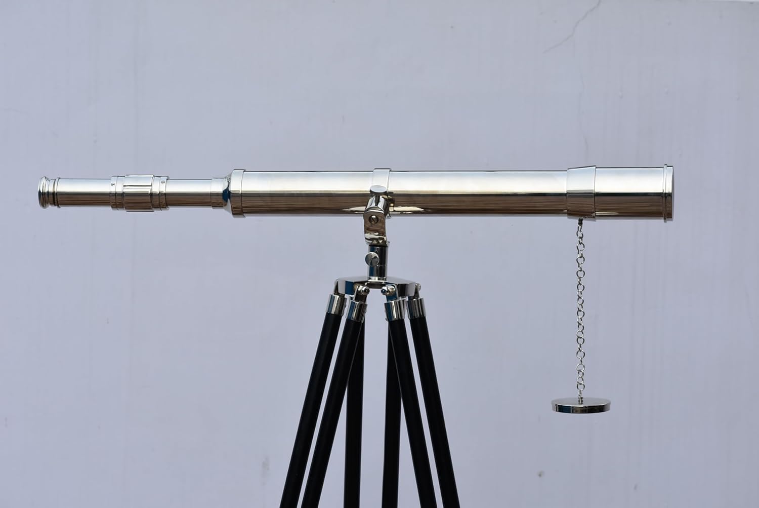 Brass Single Barrel Telescope Griffith Astro with Wooden Tripod Stand | Vintage-Inspired Telescope Gift for Child and Home Decor